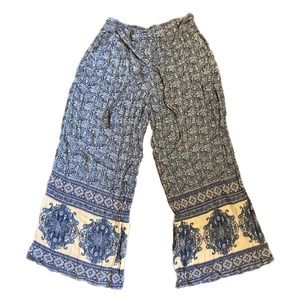 Angie Wide Leg Floral Blue Pants